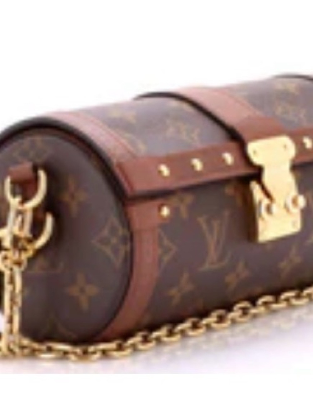 Louis Vuitton Monogram Canvas Papillon Trunk Bag Cylindrical Crossbody Bag-Brown